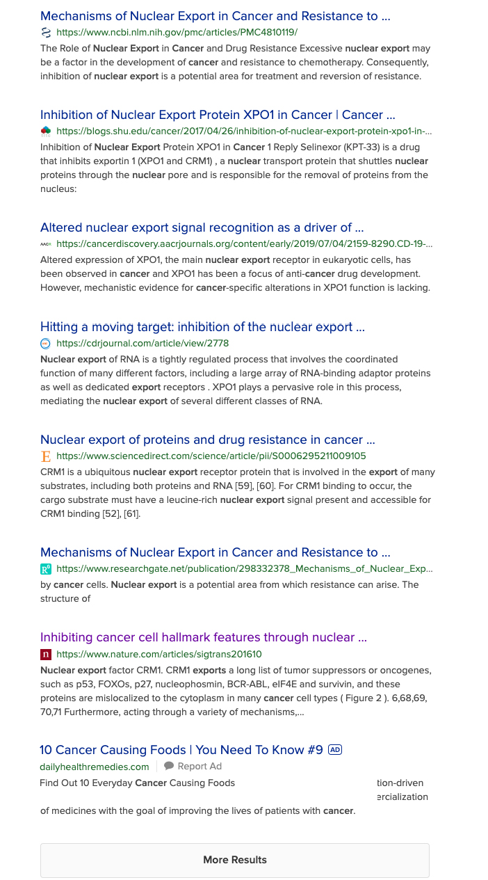 Nuclear Export search